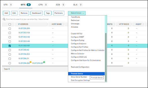 Promote Device option