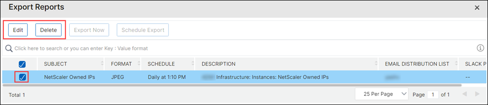 Schedule export operations