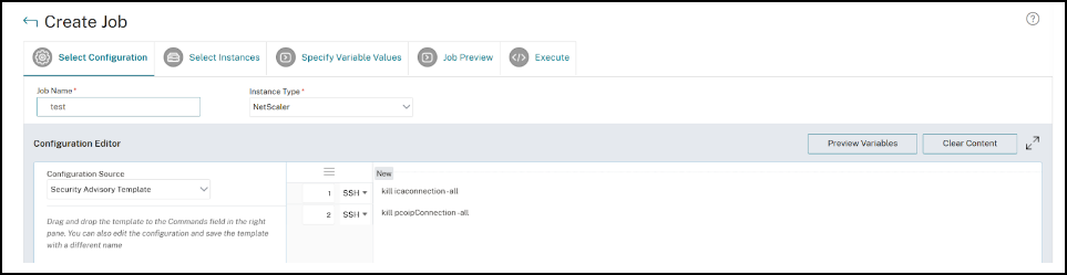 Select config