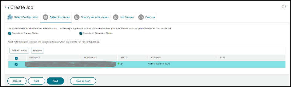 Select instance