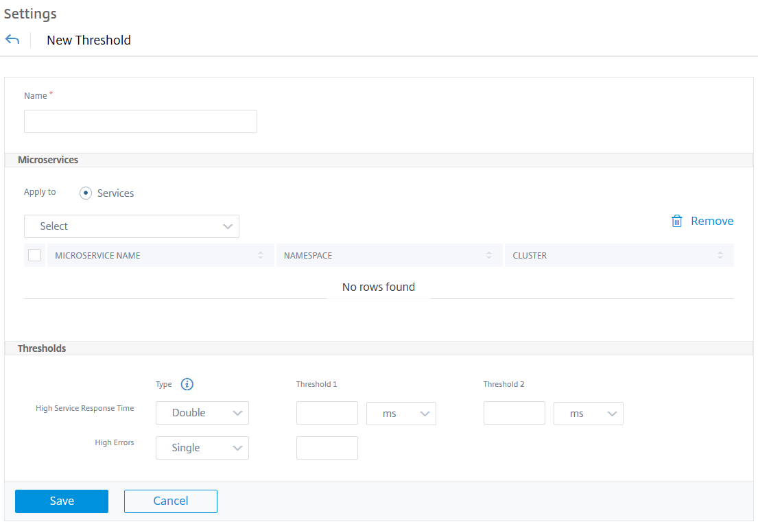 Configure threshold