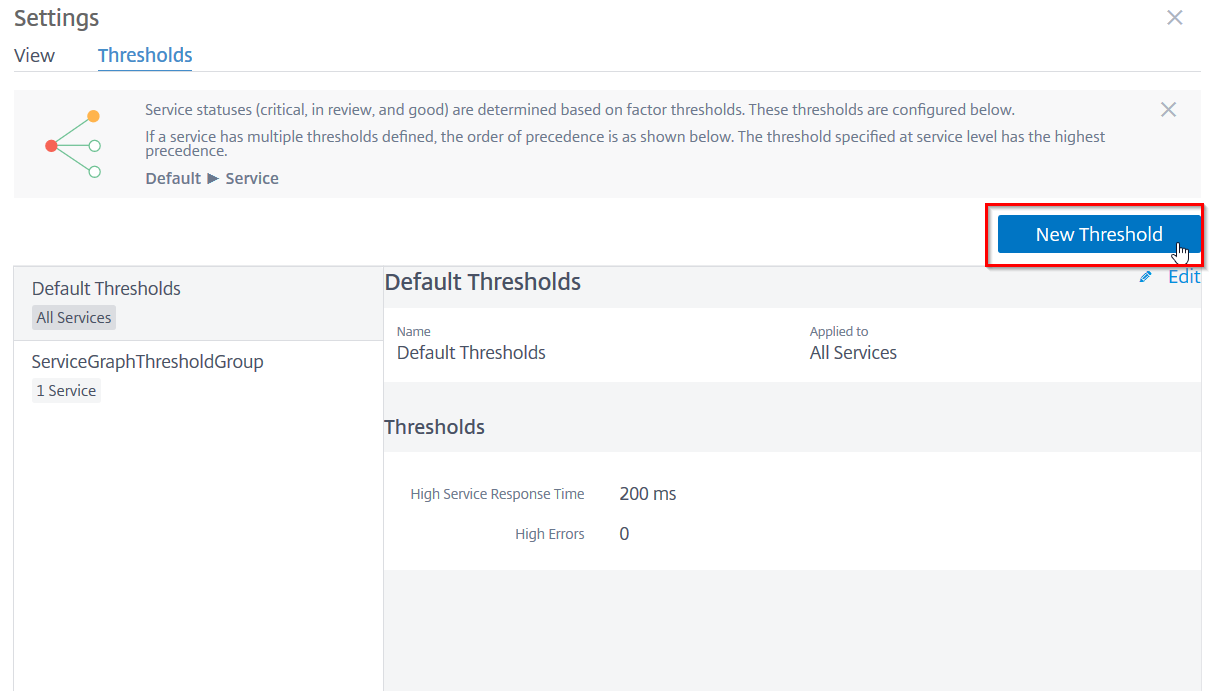 Configure threshold