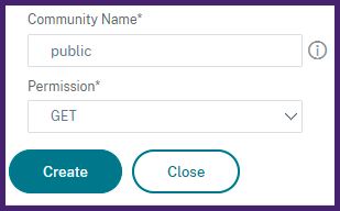 SNMP community configuration