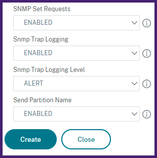 SNMP options