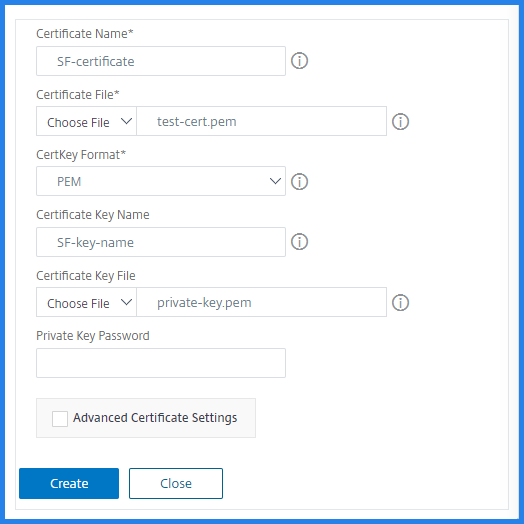 Specify the SSL certificate settings for the StoreFront StyleBooks