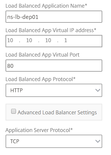 Create load balancing configuration with app firewall settings