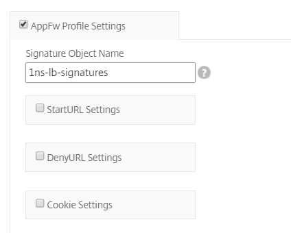 Enable AppFw profile settings