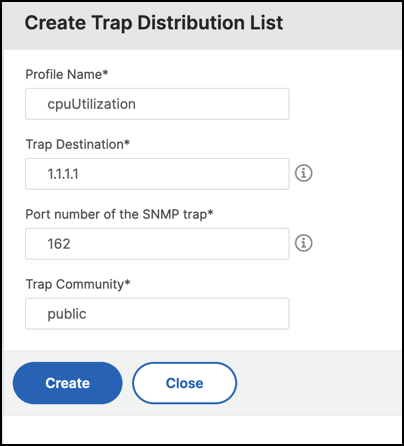 Add trap distribution list