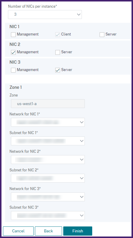 NICs for a NetScaler instance