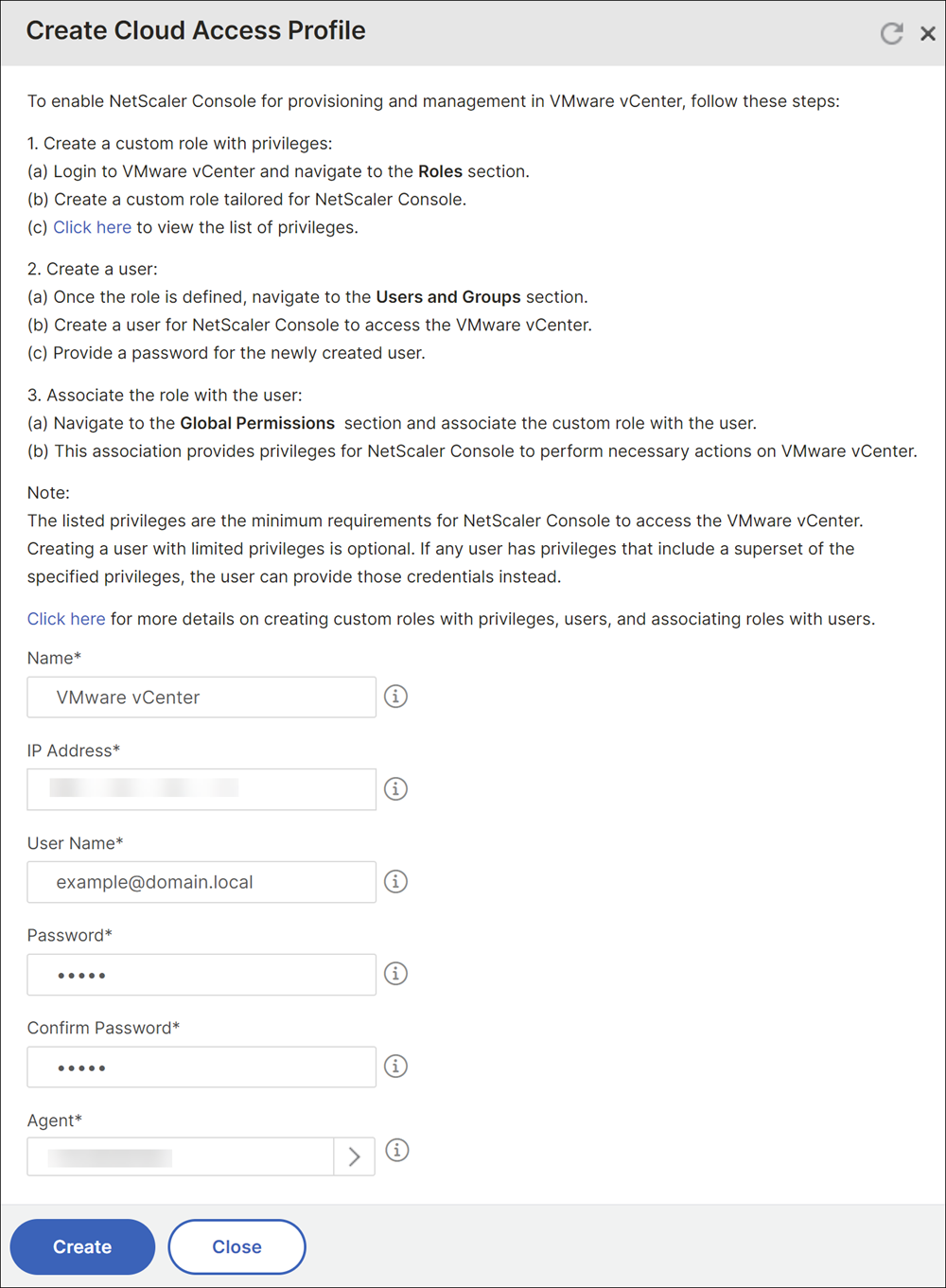 Create a cloud access profile