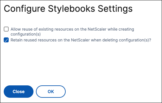 Configure Stylebooks settings option