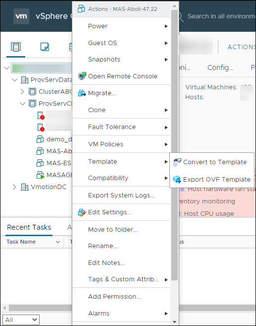 Convert VPX setup files to a template