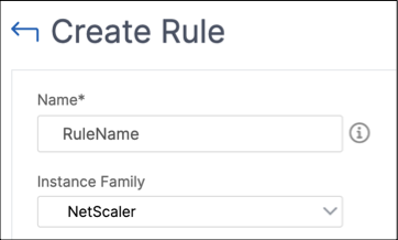 Specify the name and instance family