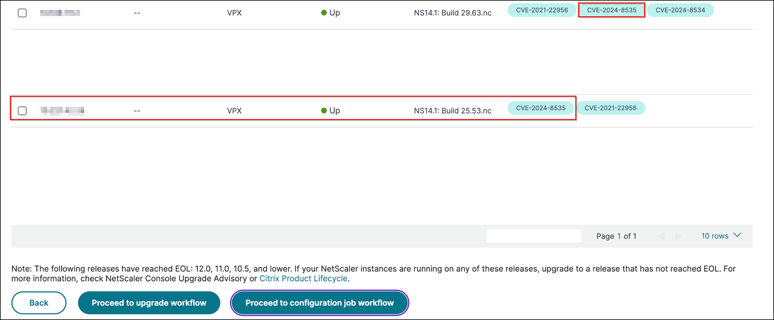 Instances impacted by CVE-2020-8300