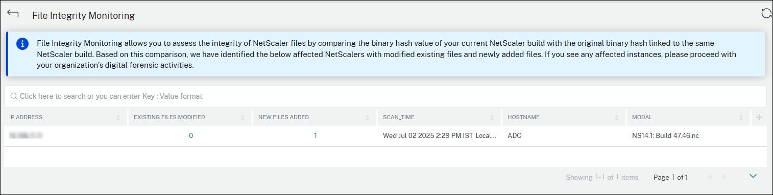 File integrity monitoring section