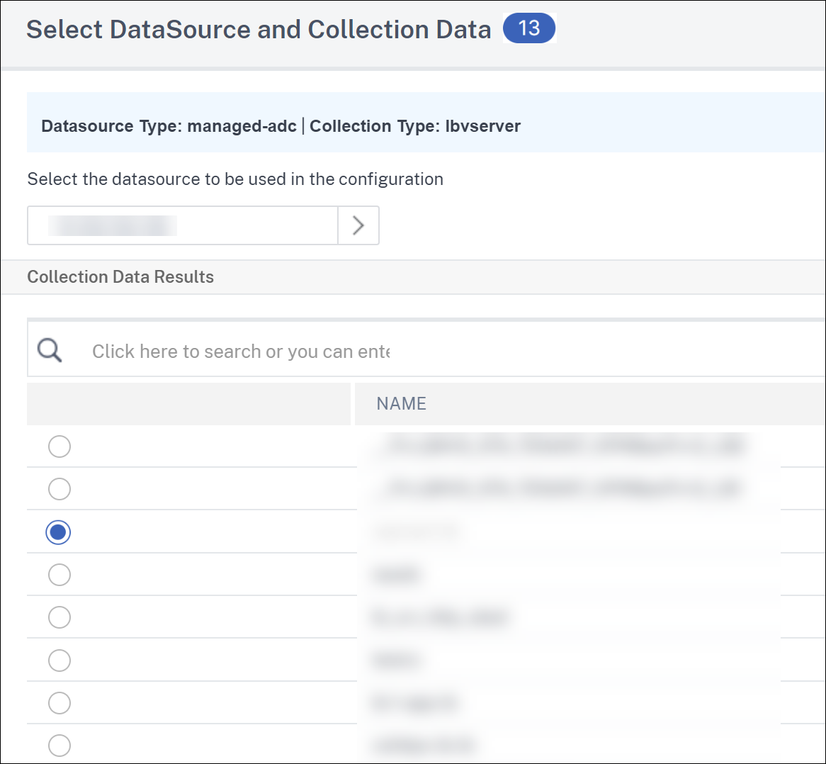 Built-in instance data source with collection