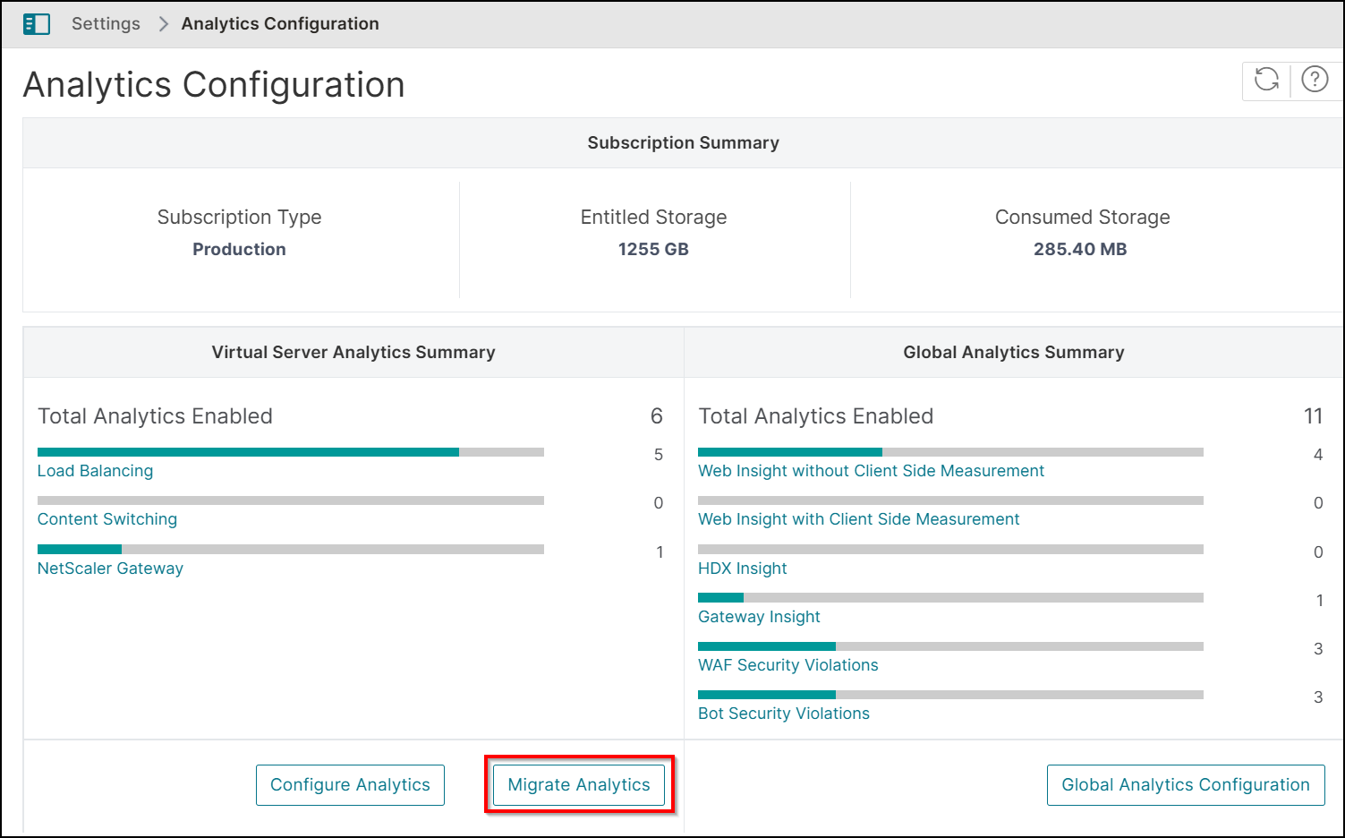 Migrate analytics