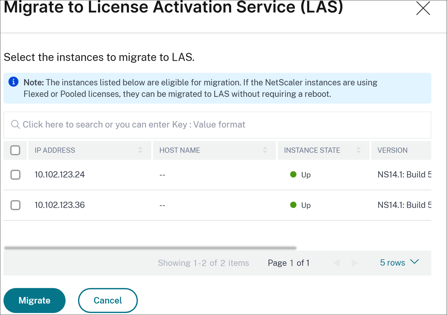 Migrate existing licensed instance