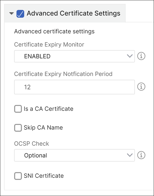 Sharepoint advanced certificate settings