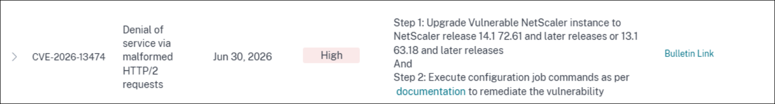 Security advisory dashboard for CVE-2026-13474