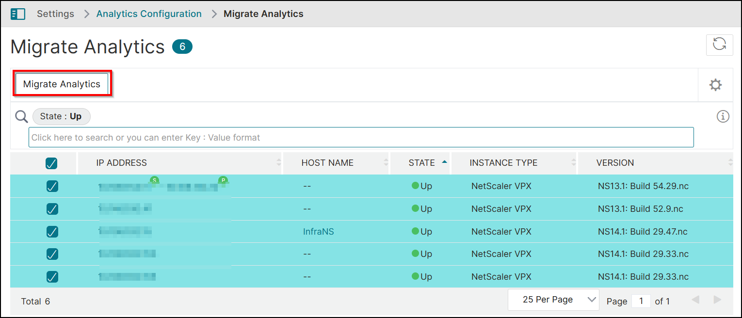 Select instances