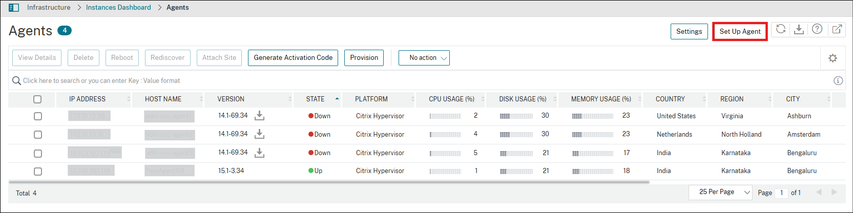 Set up an agent after initial setup