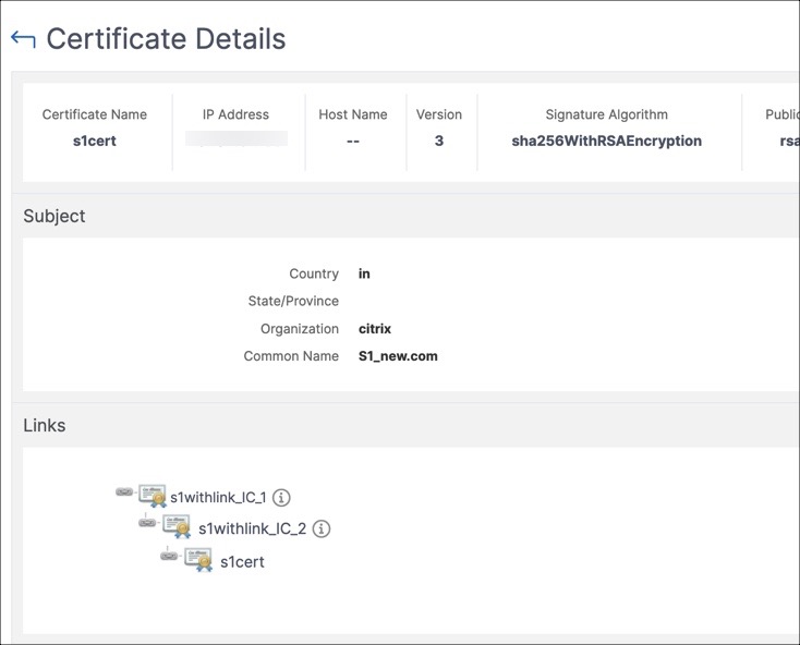 View details of certificate chain