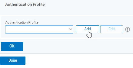 Configure authentication profile
