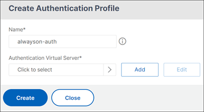 Create an authentication profile
