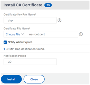 Install CA certificate