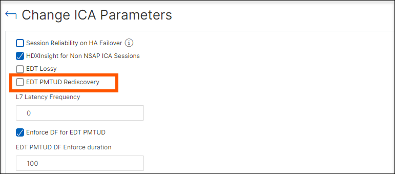 PMTU Rediscovery parameter on GUI