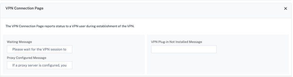 VPN connection page