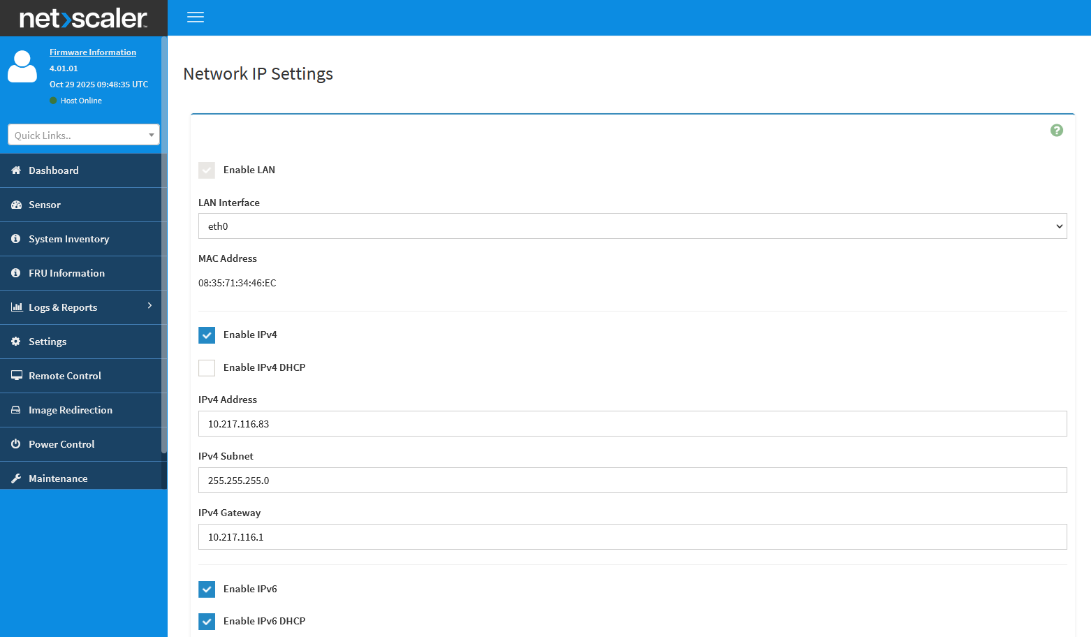 Network configuration