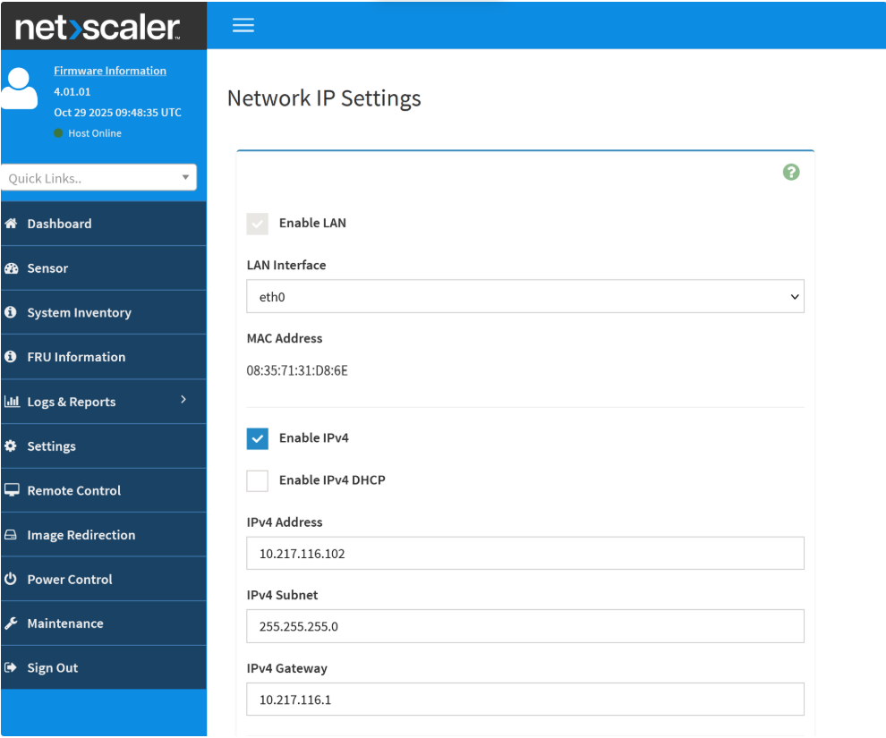 Network configuration