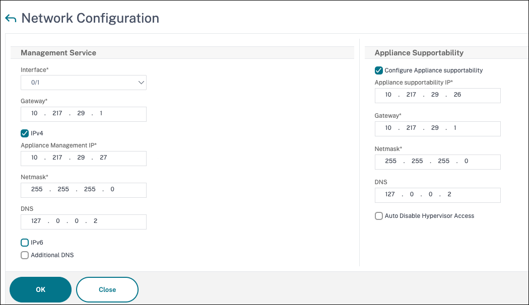 Network configuration