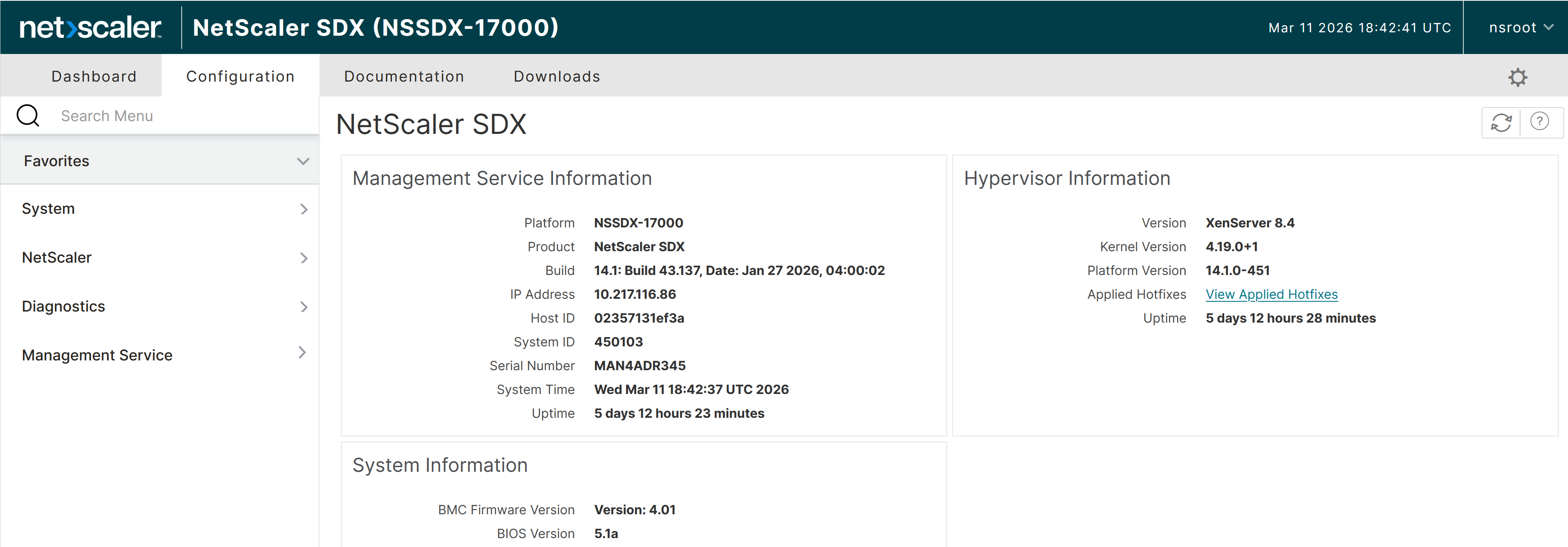Management Service GUI access verification