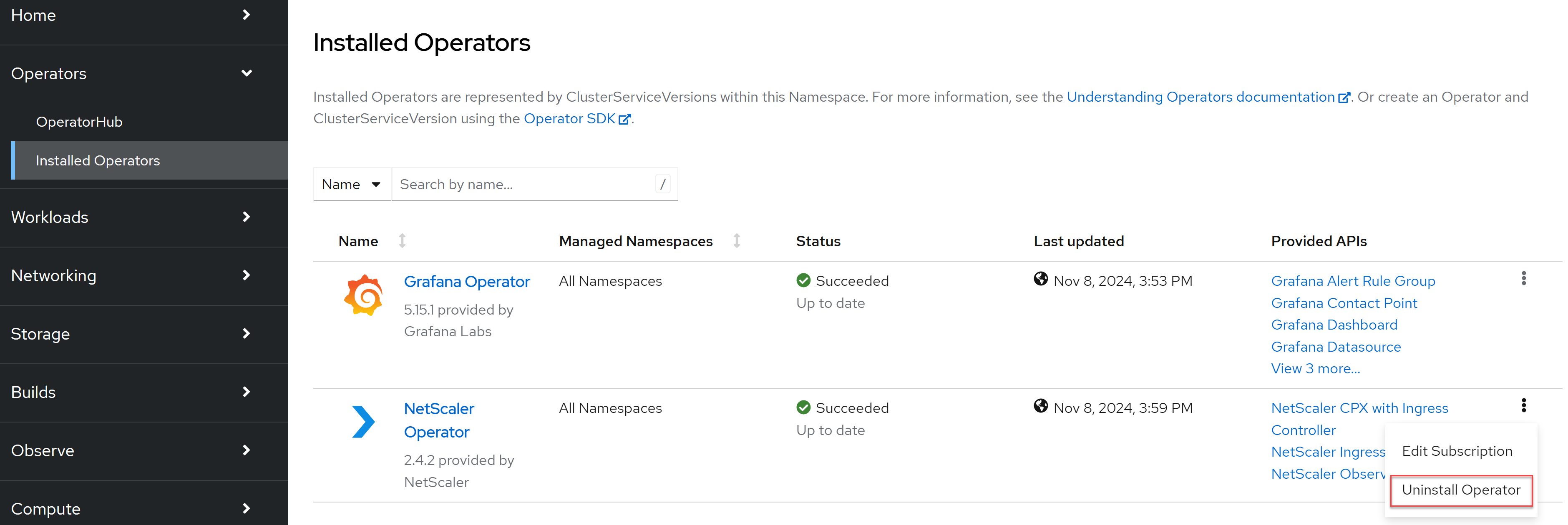 NetScaler Ingress Controller Operator