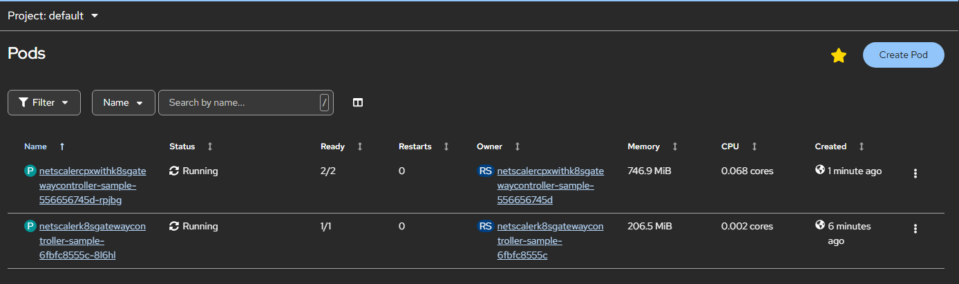 Pod creation success