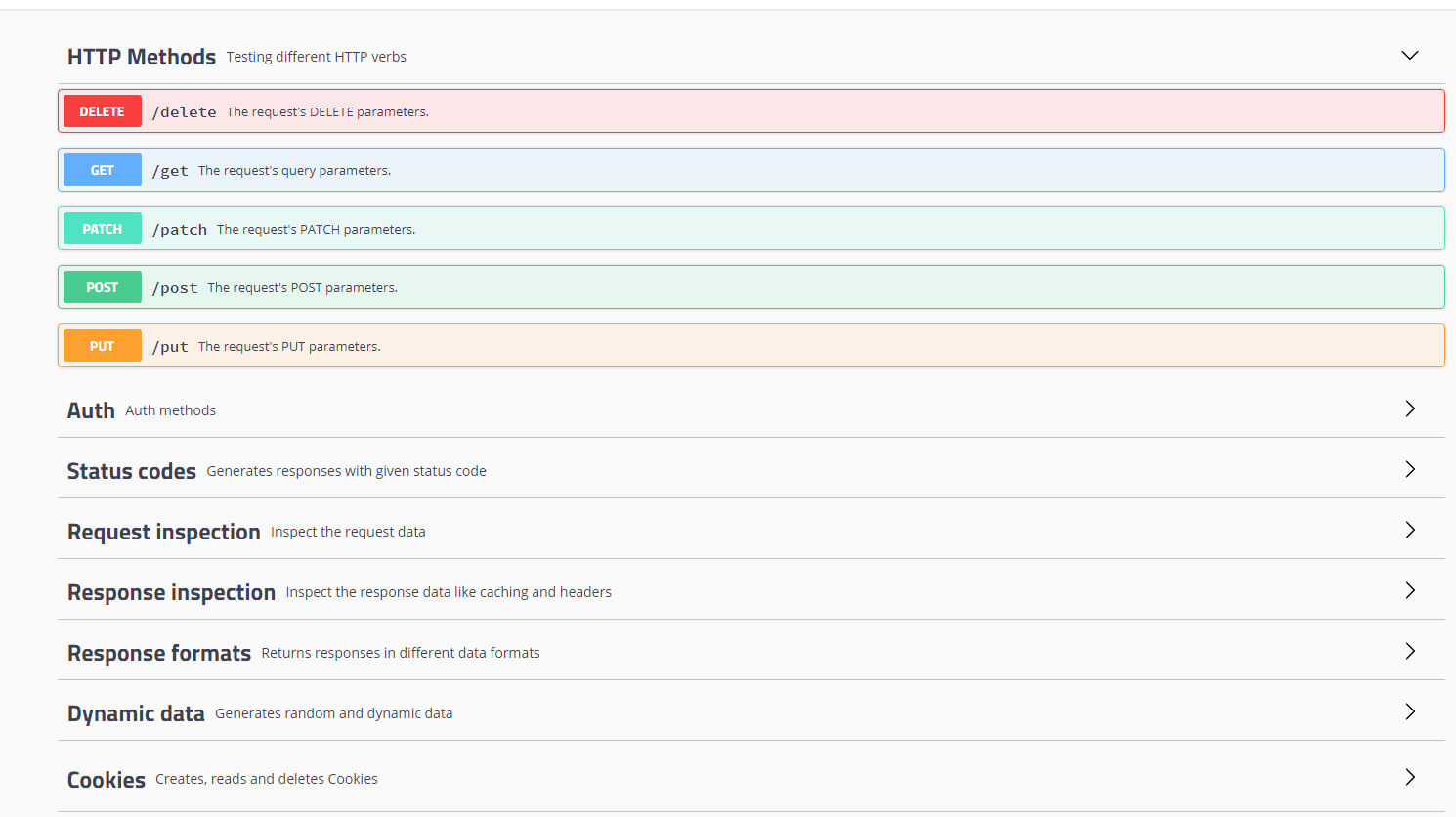 HTTP methods