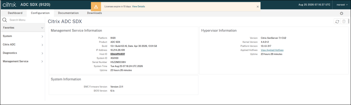 License expiry GUI banner