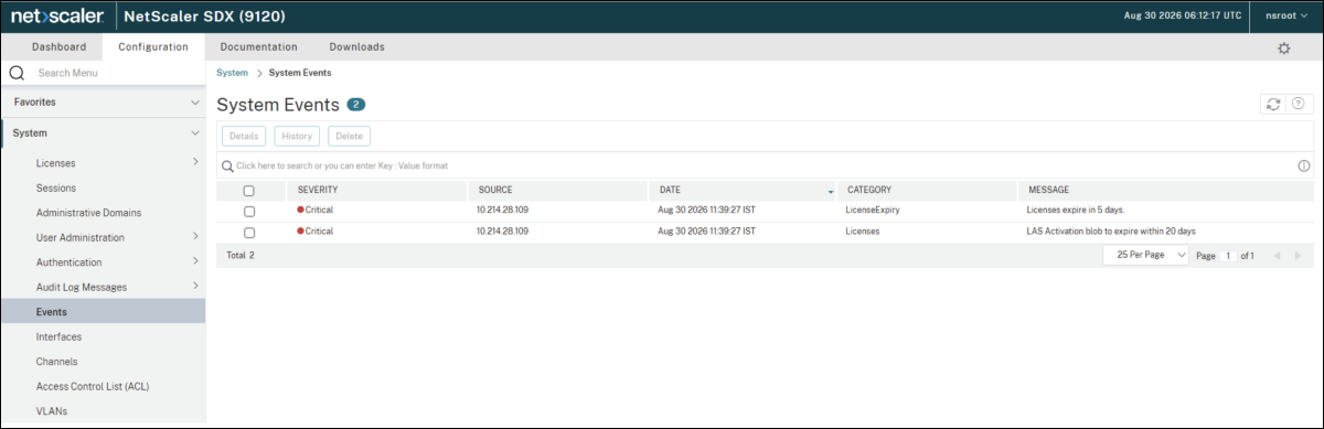 System events