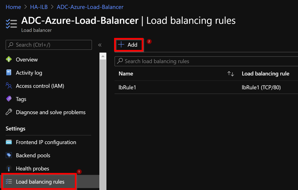 Add LB rules