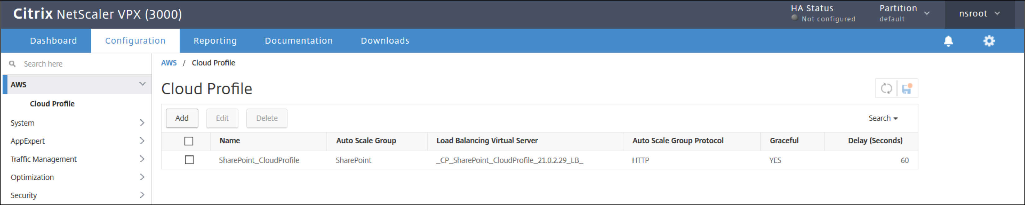 Après avoir créé un profil cloud