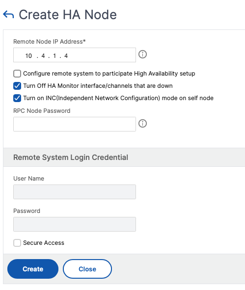 High availability secondary instance