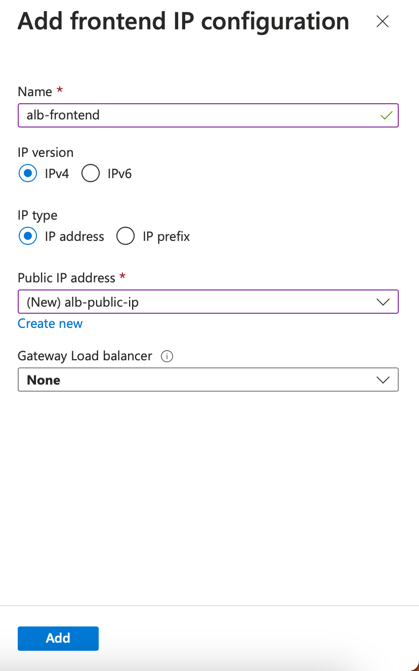 Front-end IP configuration