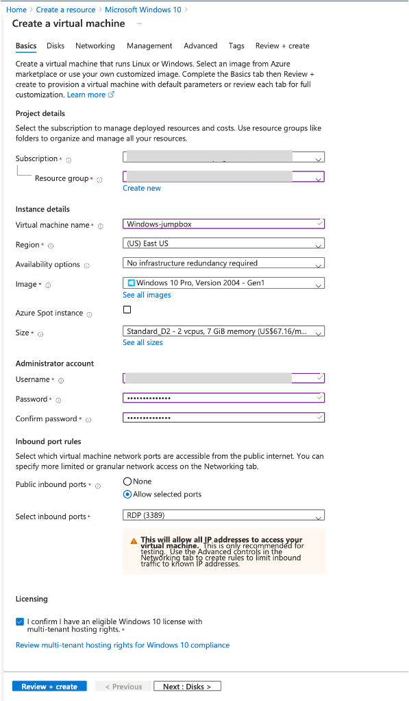 Create a virtual machine