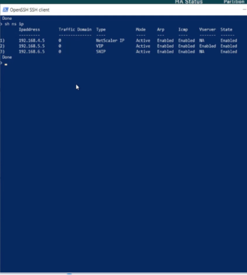 Verify using `show nsip` command