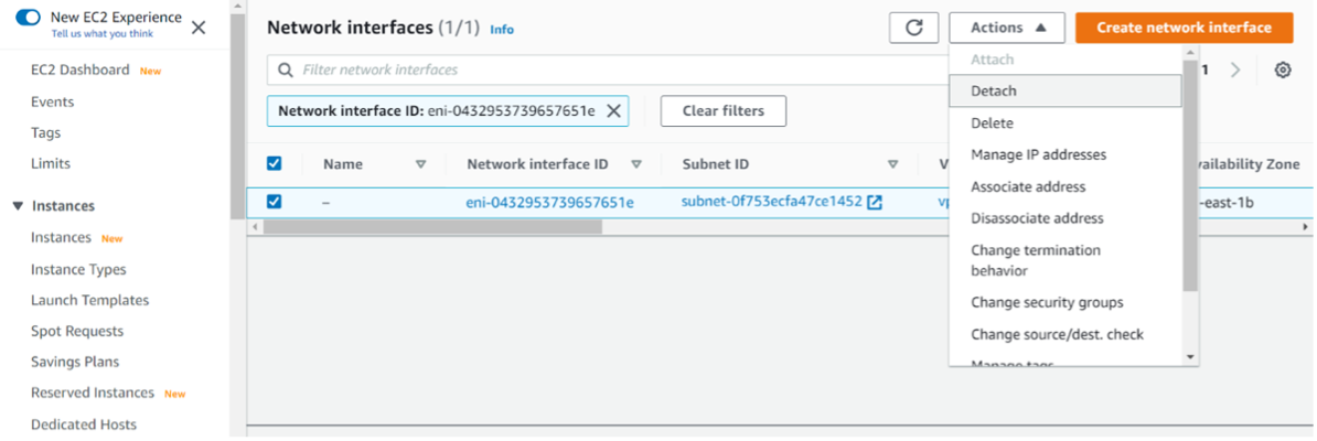 Détachez une instance EC2 dans AWS