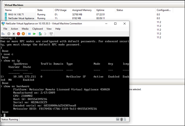 Hyper-V console-save config