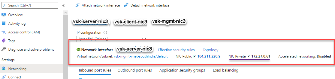 Azure server interface